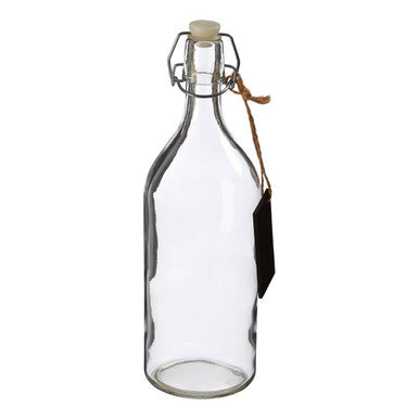 Orsina Glass Bottle with Chalkboard Tag & Pine Lid - 1000ml Carafe