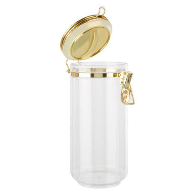 Orsina Gozo Glass Storage Jar with Gold Lid - Airtight Canister 1100ml