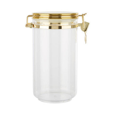 Orsina Gozo Glass Storage Jar with Gold Lid - Airtight Canister 1100ml