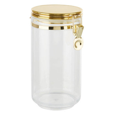 Orsina Gozo Glass Storage Jar with Gold Lid - Airtight Canister 1100ml