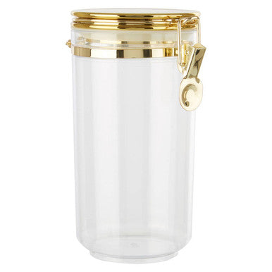 Orsina Gozo Glass Storage Jar with Gold Lid - Airtight Canister 1100ml
