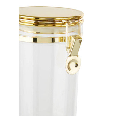 Orsina Gozo Glass Storage Jar with Gold Lid - Airtight Canister 1100ml