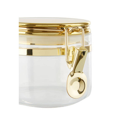 Orsina Gozo Glass Storage Jar with Gold Airtight Lid - 450 ml
