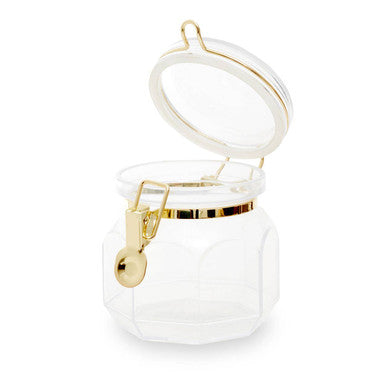 Orsina Gozo Hexagon Glass Storage Jar with Airtight Gold Clip - 750ml