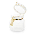 Orsina Gozo Hexagon Glass Storage Jar with Airtight Gold Clip - 750ml