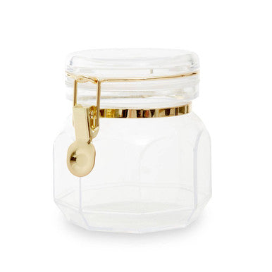Orsina Gozo Hexagon Glass Storage Jar with Airtight Gold Clip - 750ml