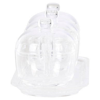 Orsina Gozo Condiment Pots with Tray and Spoons – Set of 3 Clear Pots