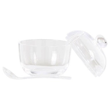 Orsina Gozo Condiment Pots with Tray and Spoons – Set of 3 Clear Pots