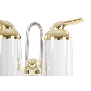 Orsina Gozo Gold 4-Piece Condiment Set | Oil, Vinegar, Salt & Pepper