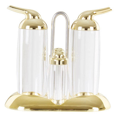 Orsina Gozo Gold 4-Piece Condiment Set | Oil, Vinegar, Salt & Pepper