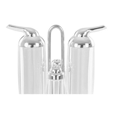 Orsina Gozo 4-Piece Condiment Set – Silver Table Seasoning Organizer