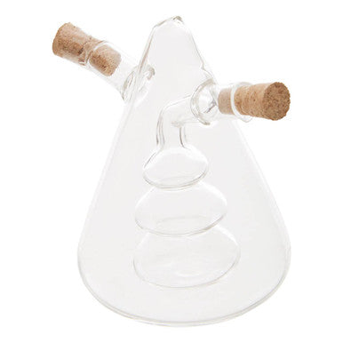 Orsina Montela Dual Oil and Vinegar Glass Bottle – 2-in-1 Cruet