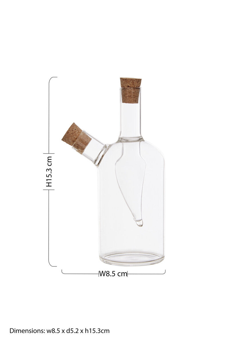 Orsina Montela 2-in-1 Oil and Vinegar Glass Bottle Cruet with Corks