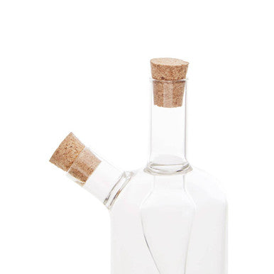 Orsina Montela 2-in-1 Oil and Vinegar Glass Bottle Cruet with Corks