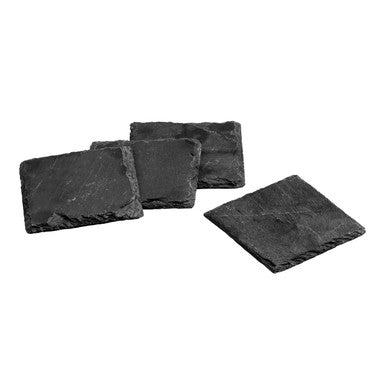 Orsina Slate Square Coasters – Set of 4 Grey Stone Drink Coasters