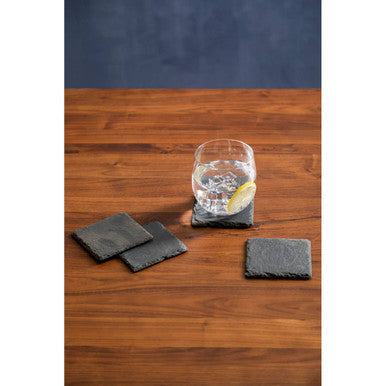Orsina Slate Square Coasters – Set of 4 Grey Stone Drink Coasters