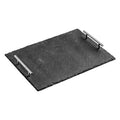 Orsina Large Slate Serving Tray with Stainless Steel Handles | Grey