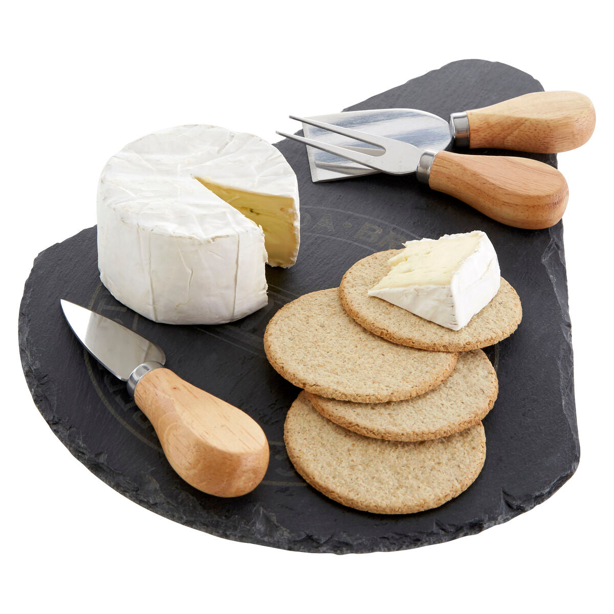 Orsina Carter 4 Piece Slate Cheese Board and Knife Set – Black