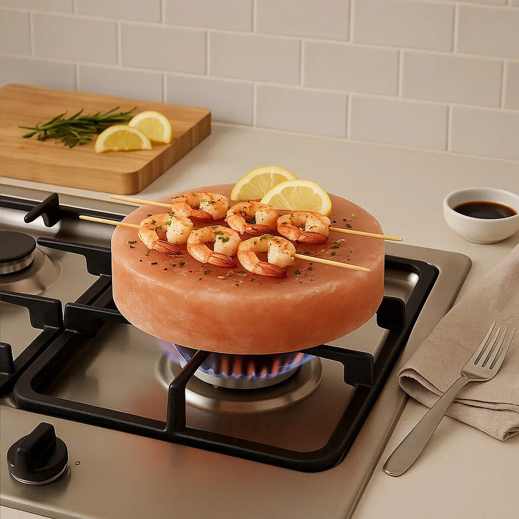 Orsina Himalayan Pink Salt Tile – Round Searing Block and Serving Platter