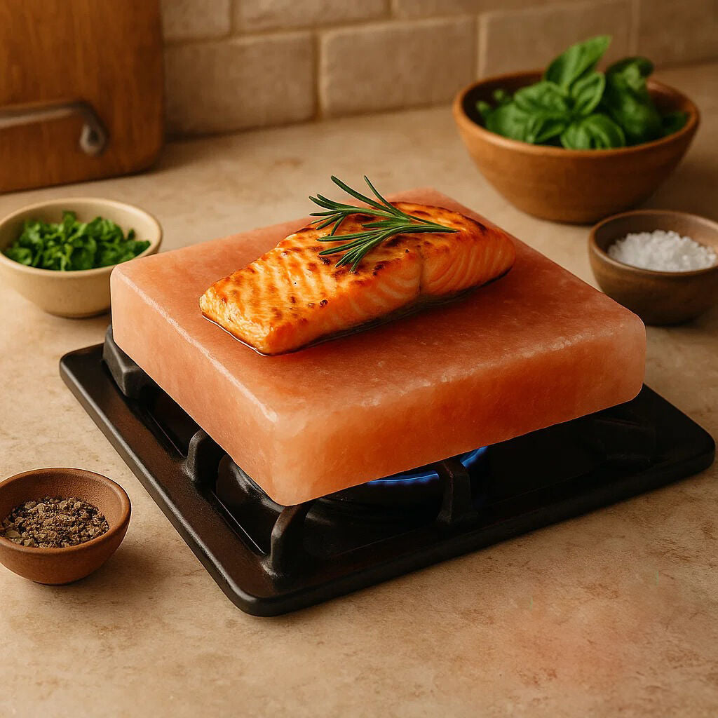 Himalayan Salt Tile by Orsina – Pink Square Cooking and Serving Slab