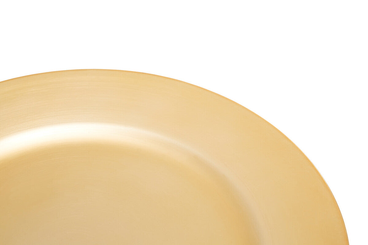 Orsina Dia Flat Gold Charger Plate – Distressed Metallic Table Decor