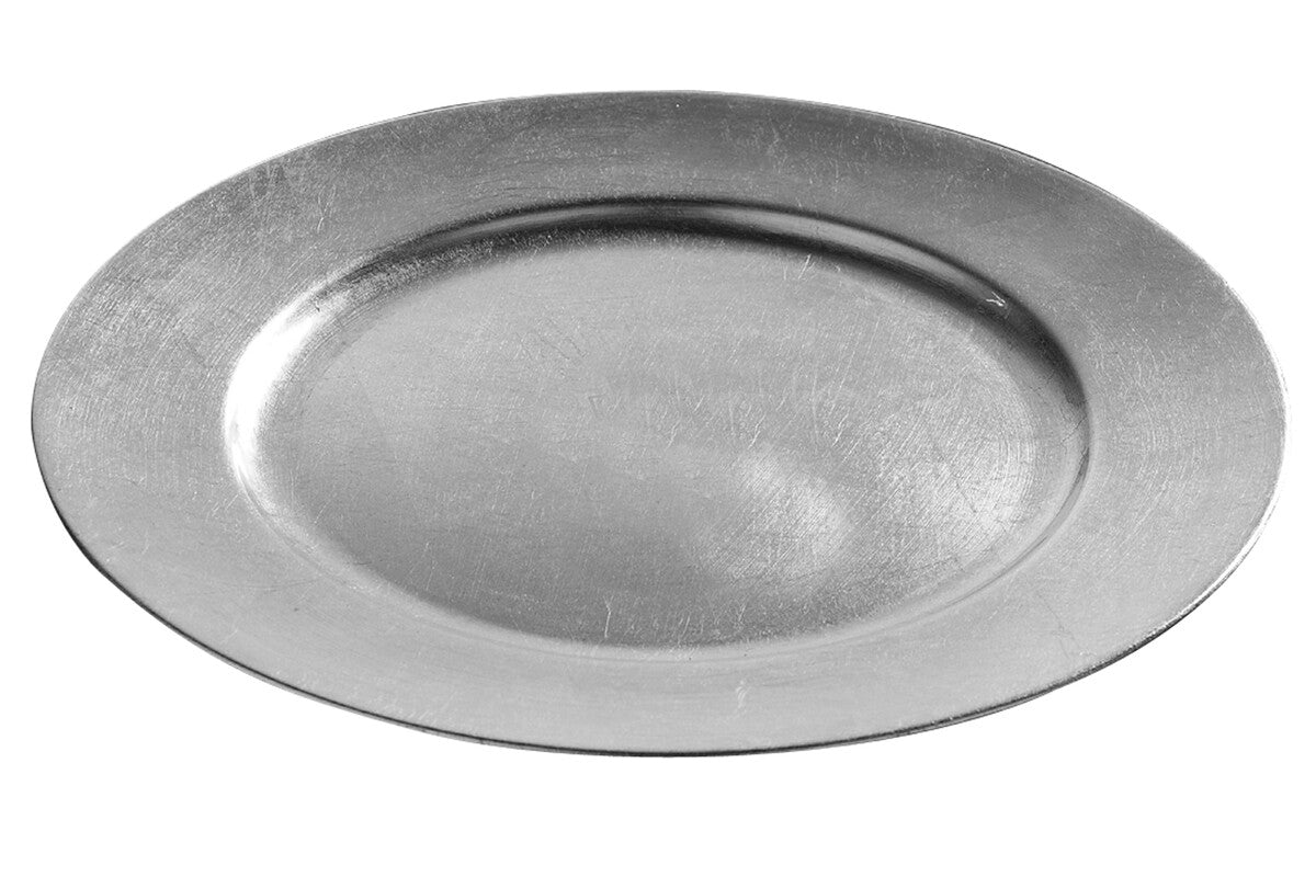 Orsina Dia Silver Finish Charger Plate – 33cm Textured Table Decor