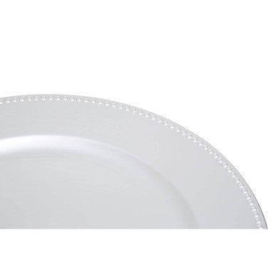 Orsina Silver Charger Plate with Dotted Rim – Elegant Table Decor