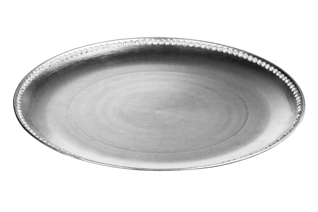 Orsina Radiance Silver Decorative Charger Plate | Metallic Table Decor