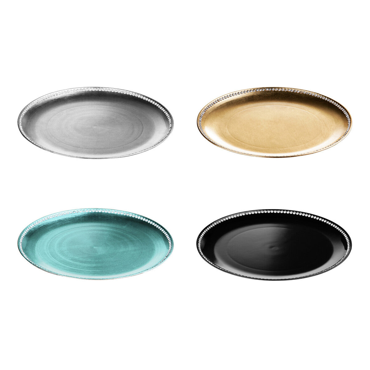 Orsina Radiance Silver Decorative Charger Plate | Metallic Table Decor