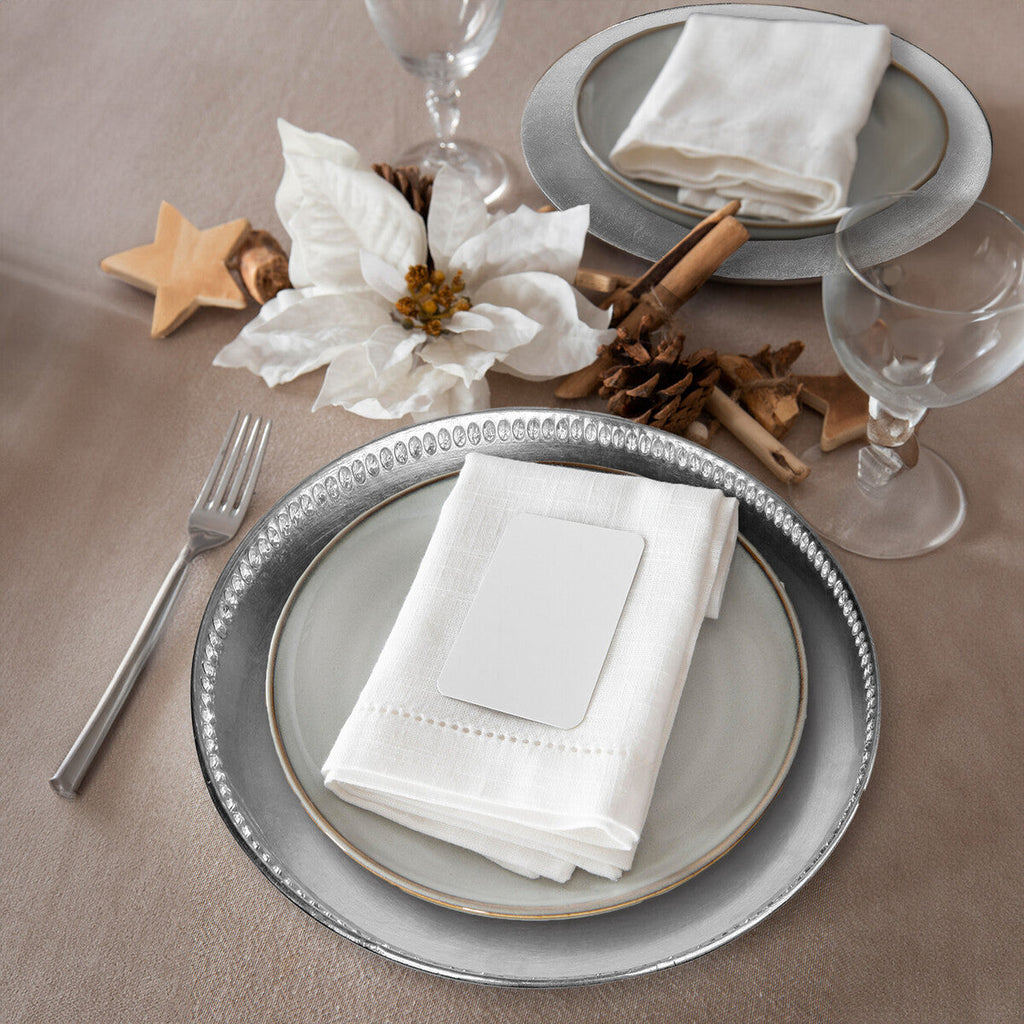 Orsina Radiance Silver Decorative Charger Plate | Metallic Table Decor