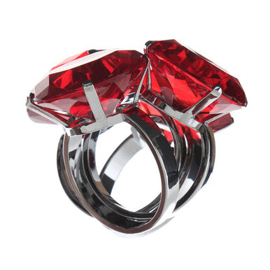Orsina Red Diamante Napkin Rings – Set of 4 Luxury Table Decor