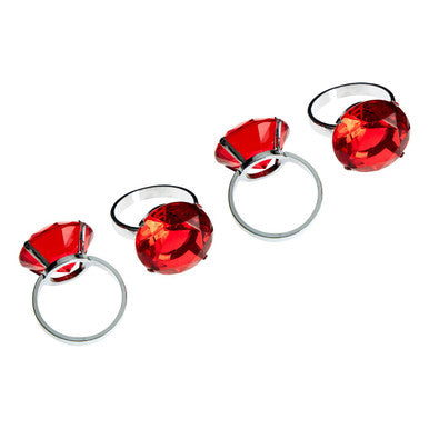 Orsina Red Diamante Napkin Rings – Set of 4 Luxury Table Decor