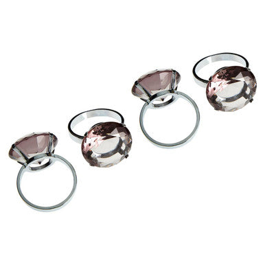 Orsina Smoke Grey Diamante Napkin Rings – Set of 4 Luxury Table Decor