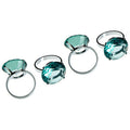 Orsina Teal Diamante Napkin Rings – Set of 4 Chrome Table Decor