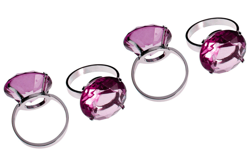 Orsina Purple Diamante Napkin Rings – Set of 4 Polished Metal Rings