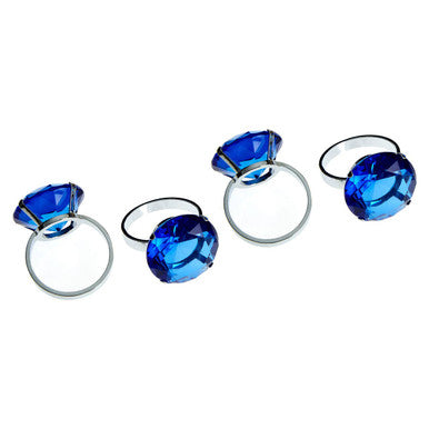 Orsina Sapphire Diamante Napkin Rings – Polished Metal Set of 4