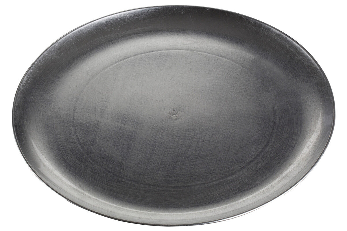 Orsina Paxton Silver Coupe Charger Plate – Modern Smooth Table Decor