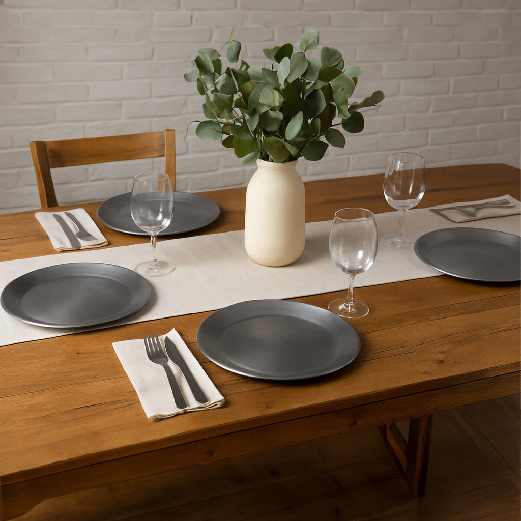 Orsina Paxton Silver Coupe Charger Plate – Modern Smooth Table Decor