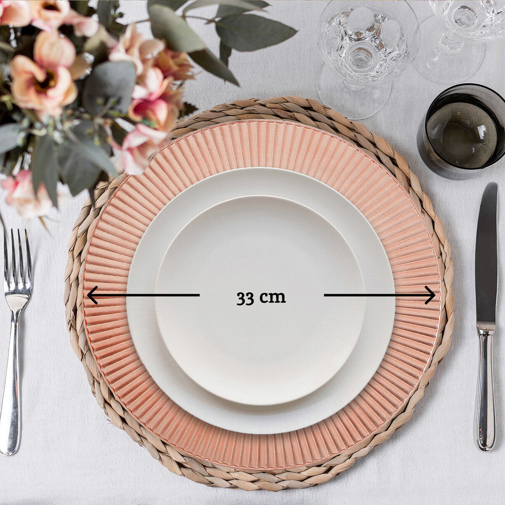 Orsina Redbud Rose Gold Charger Plate – Fluted Polypropylene Tableware
