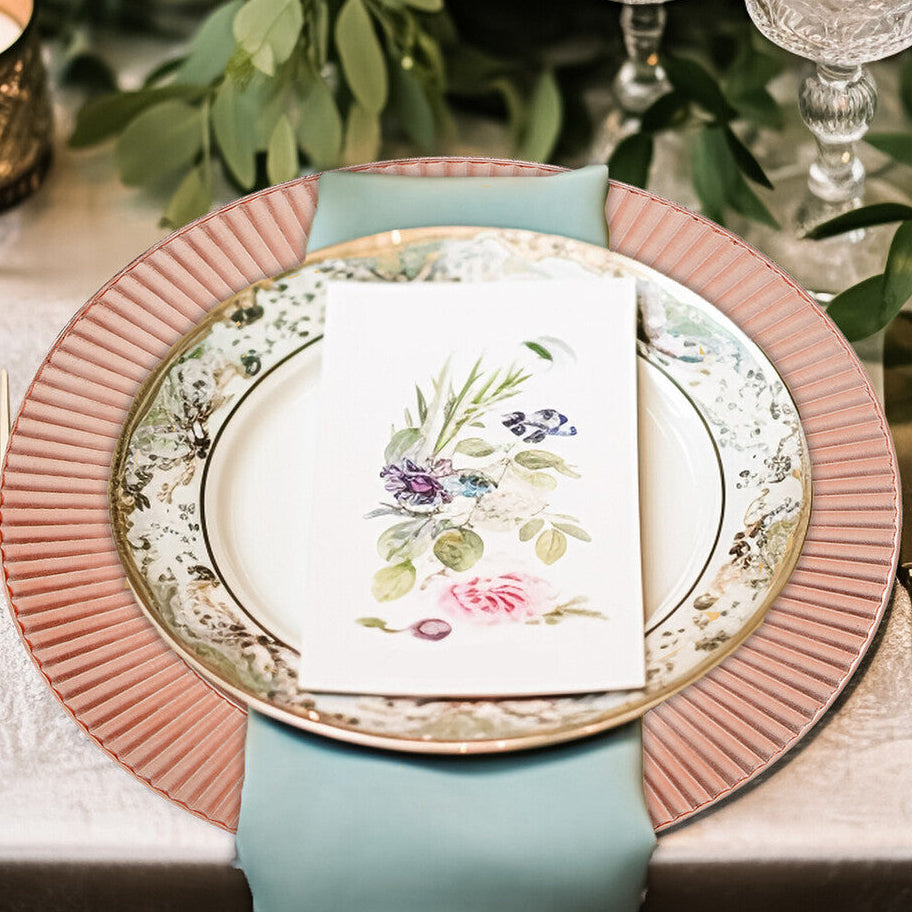 Orsina Redbud Rose Gold Charger Plate – Fluted Polypropylene Tableware