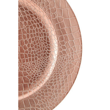 Orsina Dia Rose Gold Textured Charger Plate | Durable Polypropylene