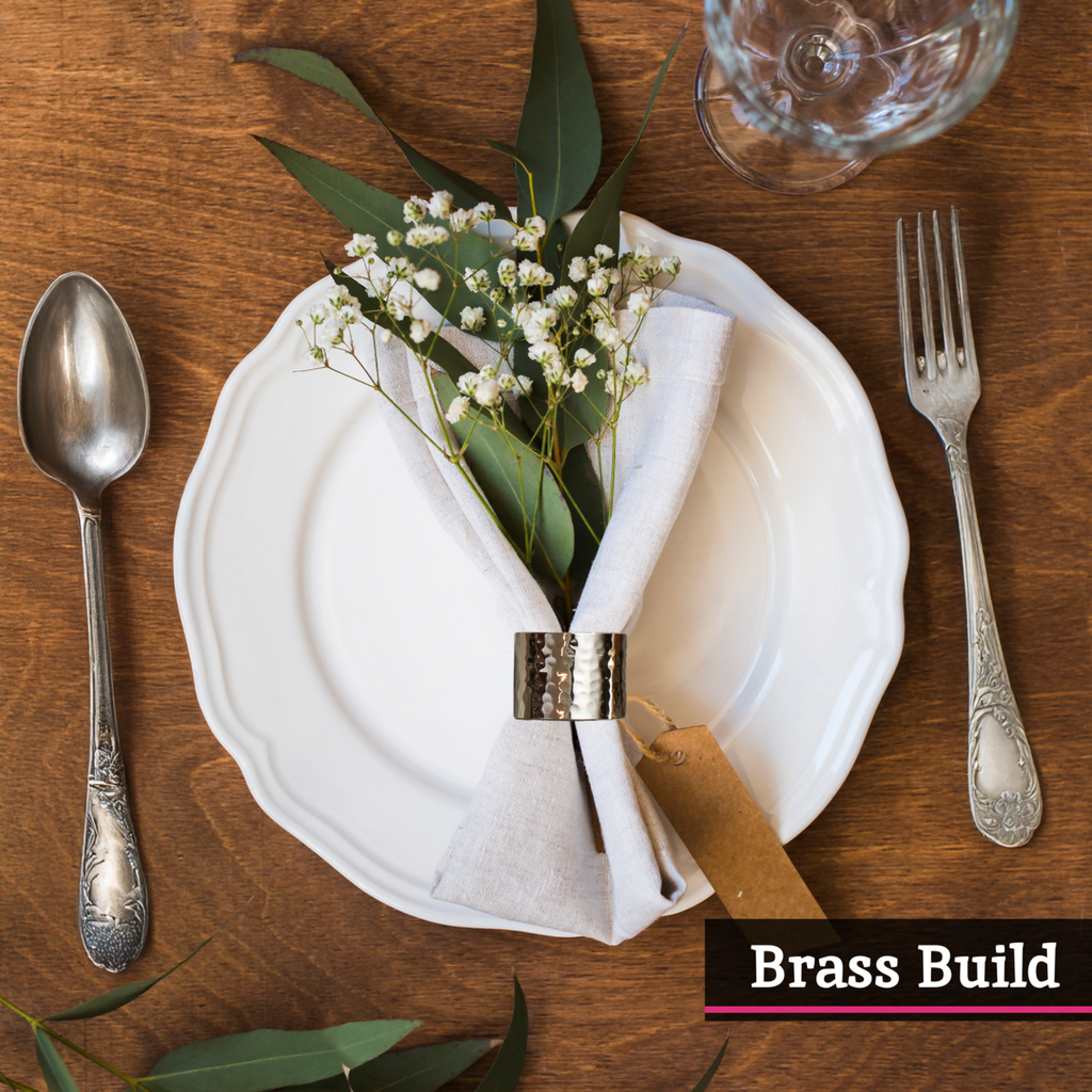 Orsina Silver Napkin Rings – Set of 4 Hammered Metal Table Decor