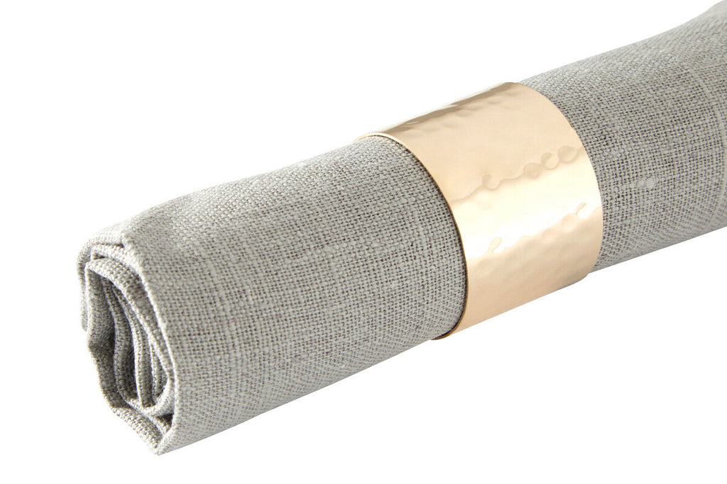 Orsina Hammered Brass Finish Napkin Rings - Set of 4 Table Accessories