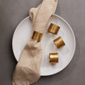 Orsina Hammered Brass Finish Napkin Rings - Set of 4 Table Accessories