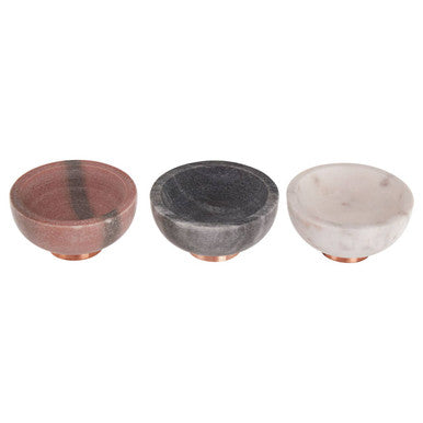 Orsina Monzaro Marble Dipping Bowls – Set of 3 Black White Pink Gold