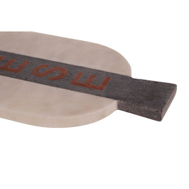 Orsina White and Grey Marble Cheeseboard with Copper Detail and Handles