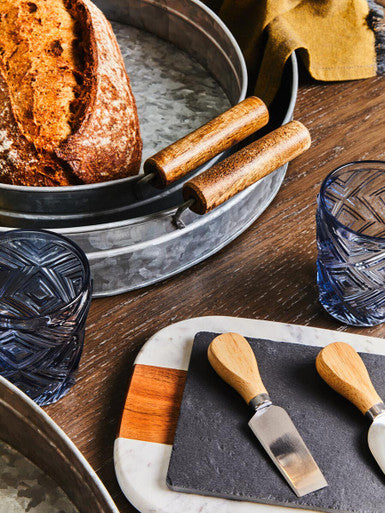Orsina Slate Cheese Board and 4-Piece Stainless Steel Knife Set