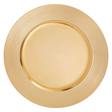 Orsina Dia Gold Charger Plate – Ribbed Rim Luxury Table Decor
