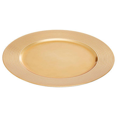 Orsina Dia Gold Charger Plate – Ribbed Rim Luxury Table Decor