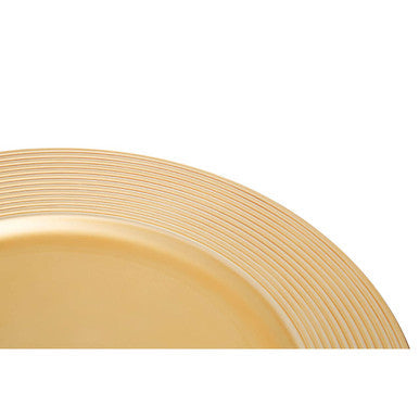 Orsina Dia Gold Charger Plate – Ribbed Rim Luxury Table Decor